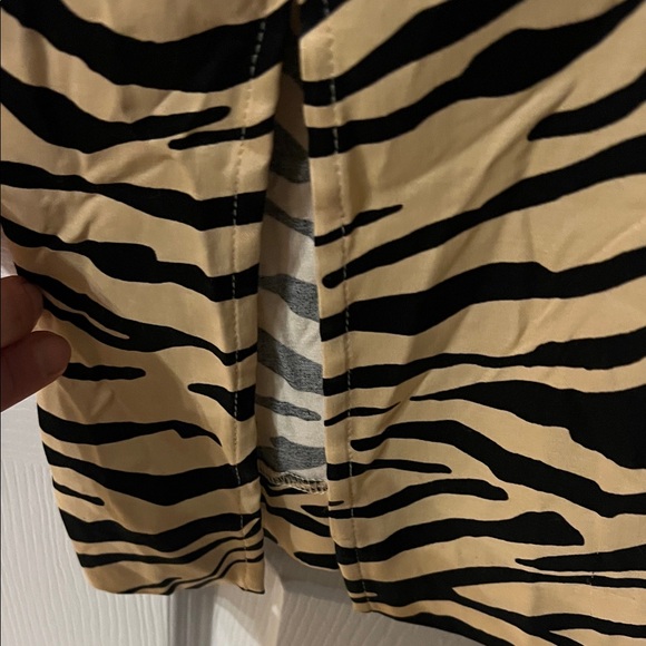 Zara Animal Print Wide Leg Pants - Black and Tan - Picture 4 of 5